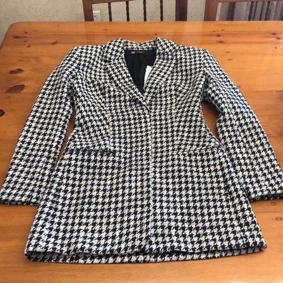 NWT Zara Houndstooth Structured Blazer Dress - Picture 6 of 16